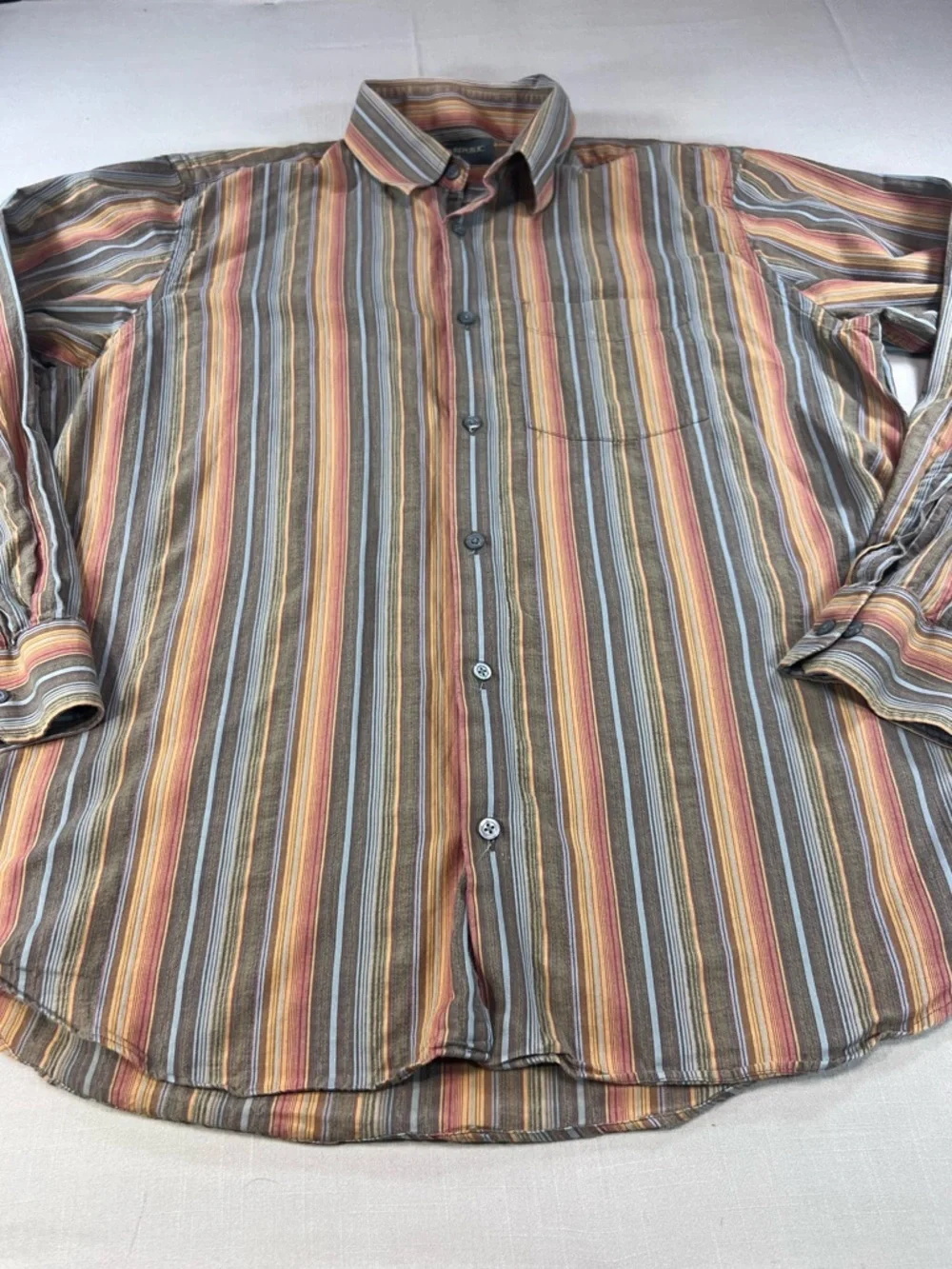 Banana Republic Men’s L Multi Stripe Long Sleeve Button Down 100% Cotton Shirt